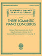 Three Romantic Piano Concertos piano sheet music cover